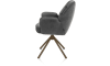 H&H - Ceylan - chaise à accoudoirs - piétement tubulaire steelbrown - pivotante - confort ressorts - tissu Calabria