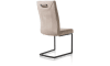 Henders & Hazel - Malene - Moderne - chaise - metal noir - pieds traineau rectangle avec poignee rectangle - tissu Nubucco