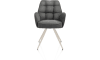 H&H - Ceylan - chaise à accoudoirs - piétement crème - confort ressorts - tissu Calabria