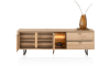 H&H - Jakarta - Lowboard 190 cm, 2 portes, 2 tiroirs, 2 compartiments ouverts avec LED
