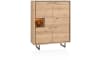H&H - Jakarta - Buffet haut, 115 cm de large, 4 portes, 1 tiroir, 1 compartiment ouvert avec LED