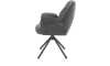 H&H - Ceylan - chaise à accoudoirs - piétement tubulaire graphite - pivotante - confort ressorts - combi Calabria/Vada