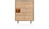 H&H - Jakarta - Buffet haut, 115 cm de large, 4 portes, 1 tiroir, 1 compartiment ouvert avec LED