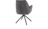 H&H - Ceylan - chaise à accoudoirs - piétement tubulaire graphite - pivotante - confort ressorts - combi Calabria/Vada
