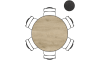 XOOON - Arvada - Minimalistisch design - bartafel 140 cm. - rond - centrale poot kort