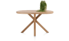 H&H - Bukavu - table de bar 150 x 110 cm - ovale - pied bois central (hauteur: 92 cm)