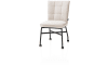H&H - Elis - Moderne - chaise - cadre en métal+roulettes- ressorts ensachés -Livigno crème avec accent Calabria crème
