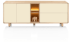 Henders & Hazel - Caserta - Sideboard 200 cm, 2 Türen, 2 Schubladen, 2 offene Fächer, Eichenfurnier/Lack