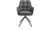H&H - Ceylan - chaise à accoudoirs - piétement tubulaire graphite - pivotante - confort ressorts - tissu Calabria