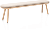 XOOON - Niora - Bank 200x43cm - massiv Eiche - Holz Fuessen - Kissen inklusive