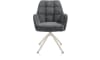 H&H - Ceylan - chaise à accoudoirs - piétement tubulaire crème - pivotante - confort ressorts - combi Calabria/Vada