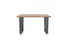 Henders & Hazel - Nyborg - table de bar 150 x 100 cm - plateau avec bords effet tronc d'abre-pied métal en V (h: 92 cm)