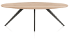 XOOON - Arvada - Minimalistisch design - eetkamertafel 220 x 110 cm - ellips - massief eikenhout - 4 poot - grafiet