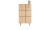 H&H - Reykjavik - armoire 100 cm - 6-portes (+ 2-tiroirs a l&#39;interieur)