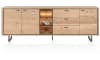 H&H - Jakarta - Buffet 230 cm 3 portes, 3 tiroirs, 3 compartiments ouverts avec LED