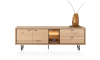 H&H - Jakarta - Lowboard 190 cm, 2 portes, 2 tiroirs, 2 compartiments ouverts avec LED