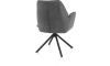 H&H - Ceylan - chaise à accoudoirs - piétement tubulaire noir - pivotante - confort ressorts - tissu Calabria