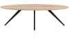 XOOON - Arvada - Minimalistisch design - eetkamertafel 250 x 110 cm - ellips - massief eikenhout - 4 poot - zwart