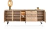 H&H - Jakarta - Buffet 230 cm 3 portes, 3 tiroirs, 3 compartiments ouverts avec LED