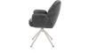 H&H - Ceylan - chaise à accoudoirs - piétement tubulaire crème - pivotante - confort ressorts - tissu Calabria