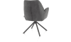 H&H - Ceylan - chaise à accoudoirs - piétement tubulaire graphite - pivotante - confort ressorts - tissu Calabria