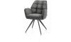 H&H - Ceylan - chaise à accoudoirs - piétement graphite - confort ressorts - tissu Calabria