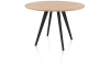 XOOON - Arvada - Minimalistisch design - bartafel 140 cm - rond - massief eikenhout - 4 poot - zwart