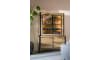H&H - Brasilia - Industriel - vaisselier 140 cm - 2-portes en verre (+ LED) + 1-porte + 2-tiroirs