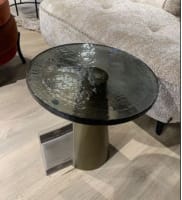 Table d'appoint ronde en verre