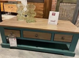 TABLE BASSE 120 x 60 cm + 3-tiroirs t&t + 1-niche