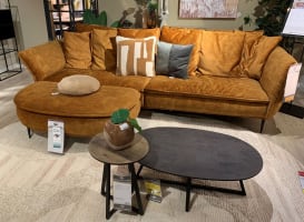 Canapé fixe 4 places + pouf