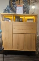 BUFFET HAUT 125 cm - 3-portes + 1-porte rabattante + 3-niches (+ LED)