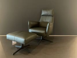 Fauteuil Matera met hoge rug, inclusief poef + hoofdsteun