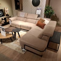 Dolcedo hoekbank met relaxelement in Microvezelstof Oregon Beige