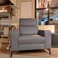 Fauteuil Leder Cuba met zwarte poten