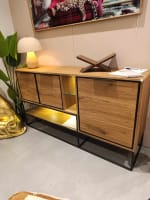 BUFFET 160 cm - 3-portes + 3-niches (+ LED)