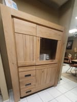 HIGHBOARD 1-porte en verre + 2-portes + 2-tiroirs (+ bande LED)