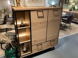 Buffet haut 125 cm - 2 portes + 1 tiroir + 3 niches (+LED)