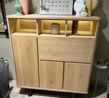 Armoire 125 cm - 3 portes + 1 porte rabattante + 3 niches (+LED)