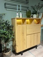 ARMOIRE 125 cm - 3-portes + 1-porte rabattante + 3-niches (+ LED)