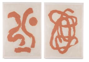 Organic Abstract set van 2 schilderijen 70x100cm