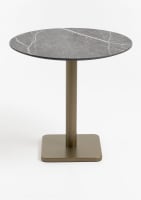 Brest bistrotafel marble light grey D80cm