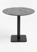 Brest table de bistrot marble light grey D80cm