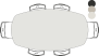 bartafel - ovaal - 220 x 120 cm (hoogte: 92 cm)