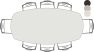 bartafel - ovaal - 240 x 120 cm (hoogte: 92 cm)