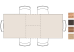 uitschuiftafel 190 (+ 60) x 100 cm