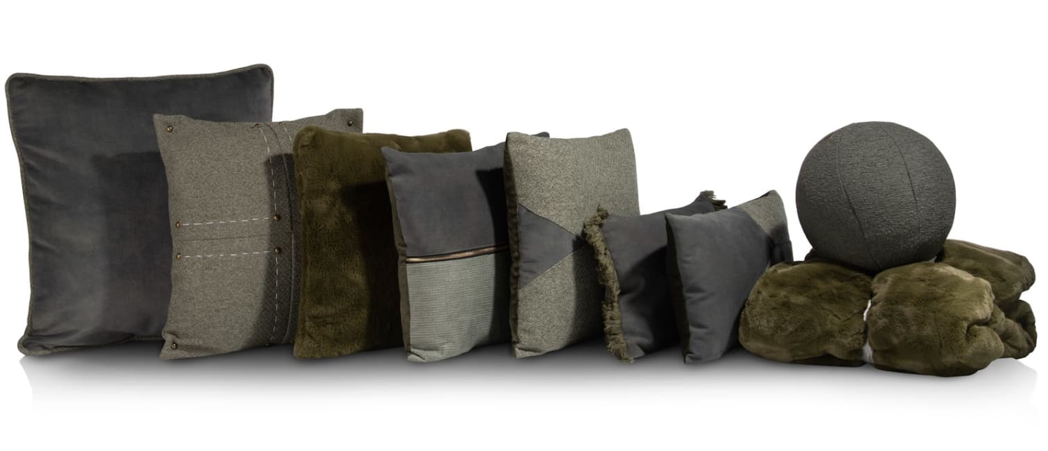 Lot De 2 Coussins Vert Olive Millet 47 X 27 Cm - Coussin
