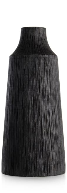 Vase Design en Rotin "Corono" 55cm Noir & Naturel | Leroy Merlin