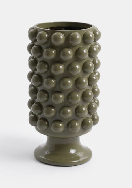 Design-Vase in Olivgrün, 41 cm