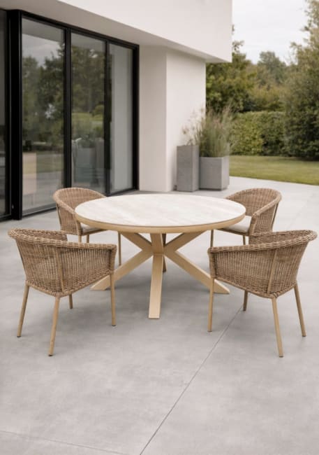 COCOmaison, Gartenset Bruce Tisch D148cm / 4x Stuhl Dayn